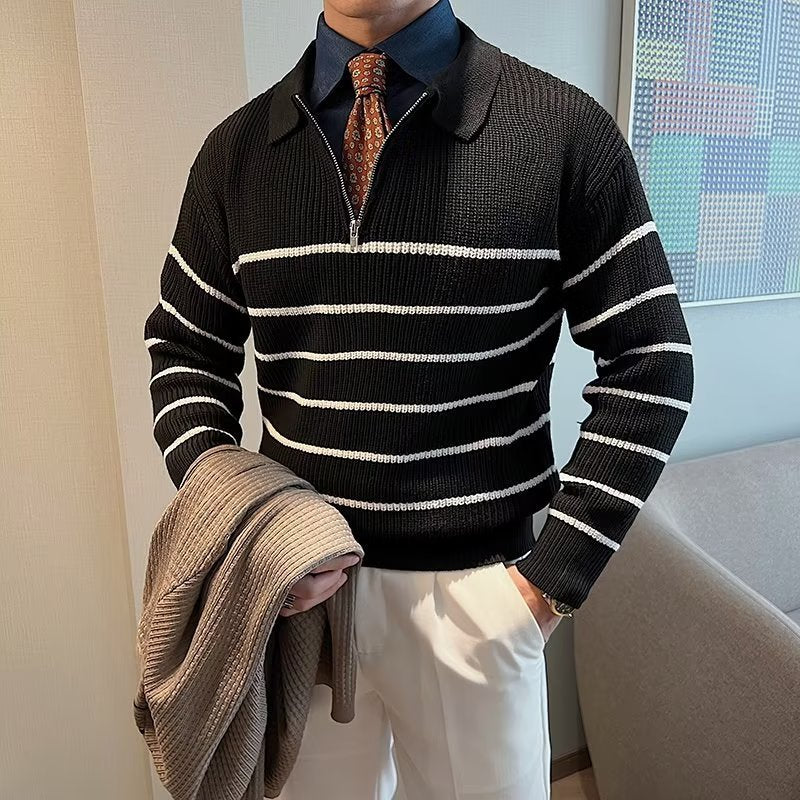 SORREN™ Carlisle Half-Zip Striped Sweater