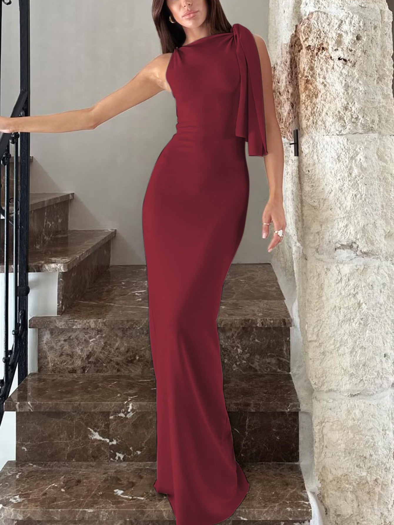 SORREN™ Selene One-Shoulder Ribbon Gown