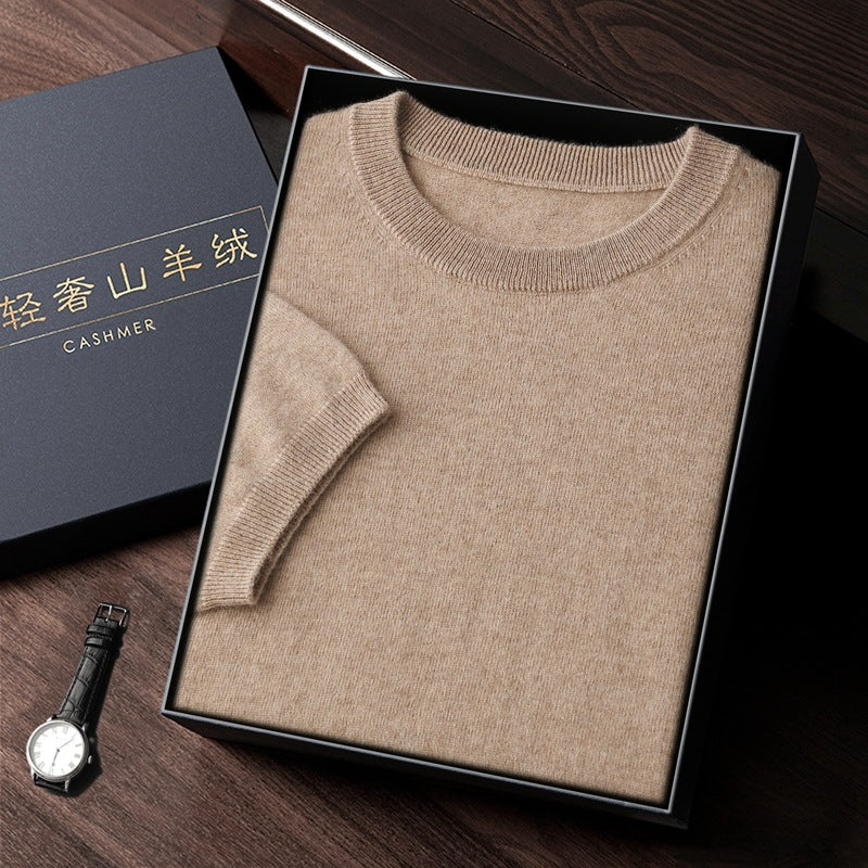 SORREN™ Autumn Cashmere Short-Sleeve Sweater