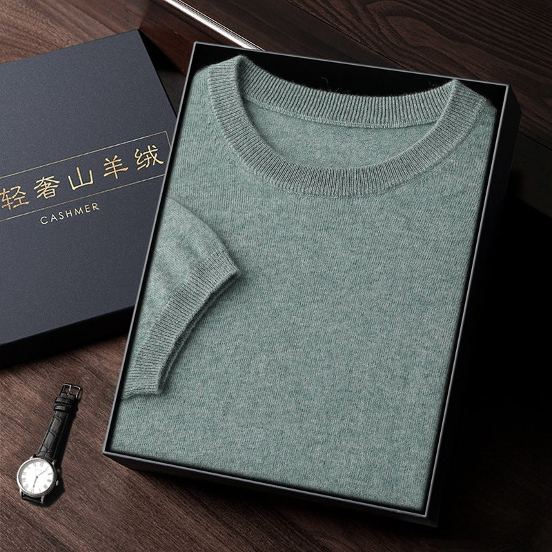 SORREN™ Autumn Cashmere Short-Sleeve Sweater