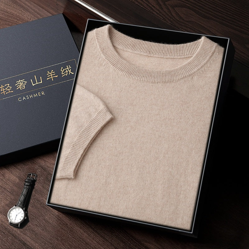 SORREN™ Autumn Cashmere Short-Sleeve Sweater