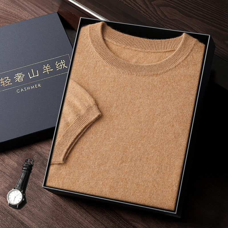 SORREN™ Autumn Cashmere Short-Sleeve Sweater