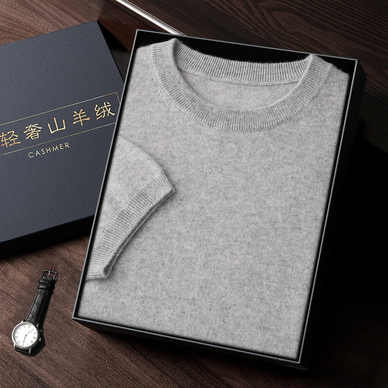 SORREN™ Autumn Cashmere Short-Sleeve Sweater