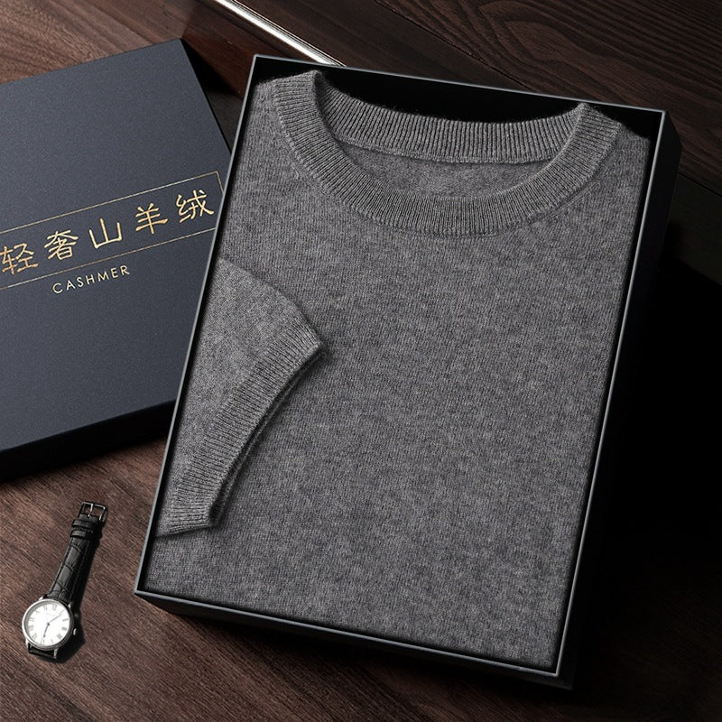 SORREN™ Autumn Cashmere Short-Sleeve Sweater